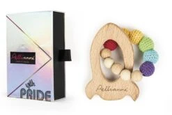 Pellianni Bijtring Rammelaar Raket Regenboog Hout -Speelgoeds Korting Winkel image 1215