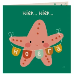 Bora Kaart Met Envelop Hiep Hiep Zeester