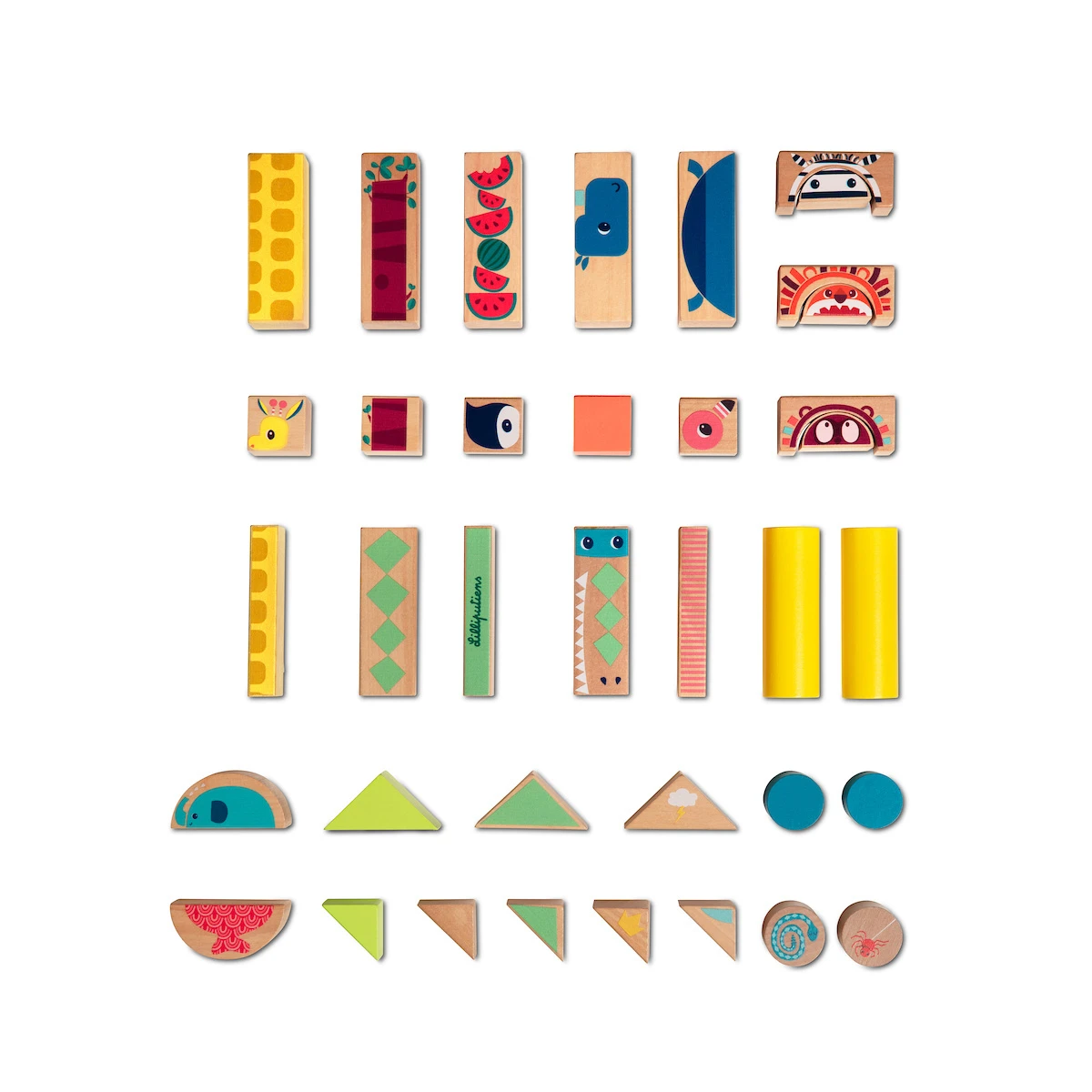 Lilliputiens Blokken Jungle Houten Stapelblokken 5 Lilliputiens Blokken Jungle Houten Stapelblokken - Afbeelding 3