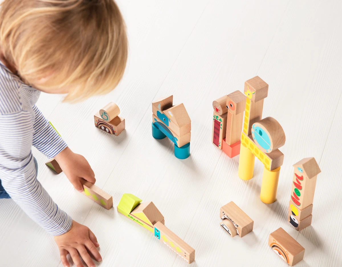 Lilliputiens Blokken Jungle Houten Stapelblokken 6 Lilliputiens Blokken Jungle Houten Stapelblokken - Afbeelding 4