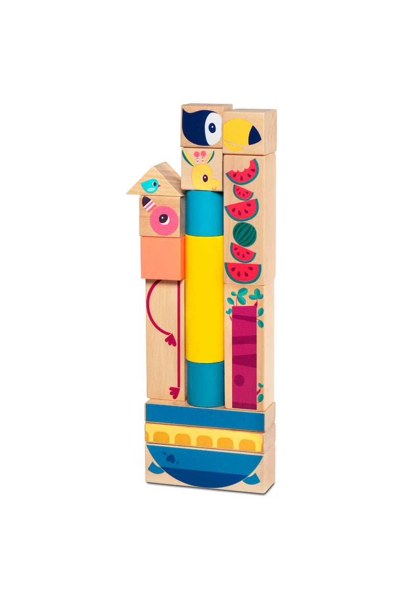 Lilliputiens Blokken Jungle Houten Stapelblokken 7 Lilliputiens Blokken Jungle Houten Stapelblokken - Afbeelding 5