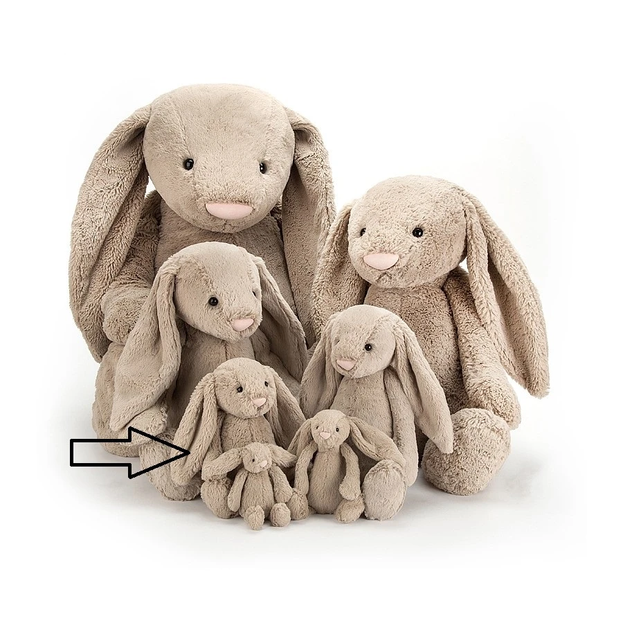 Jellycat Knuffel Konijn Bashful Beige Bunny Medium 6 Jellycat Knuffel Konijn Bashful Beige Bunny Medium - Afbeelding 4
