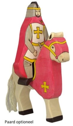 Holztiger Ridder Rode Mantel Zittend Op Paard 80246