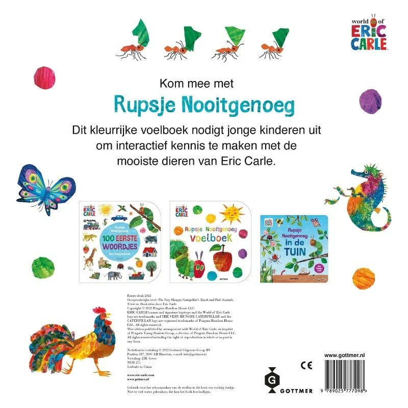 Gottmer Rupsje Nooitgenoeg Voelboek Vol Dieren 4 Gottmer Rupsje Nooitgenoeg Voelboek Vol Dieren - Afbeelding 2