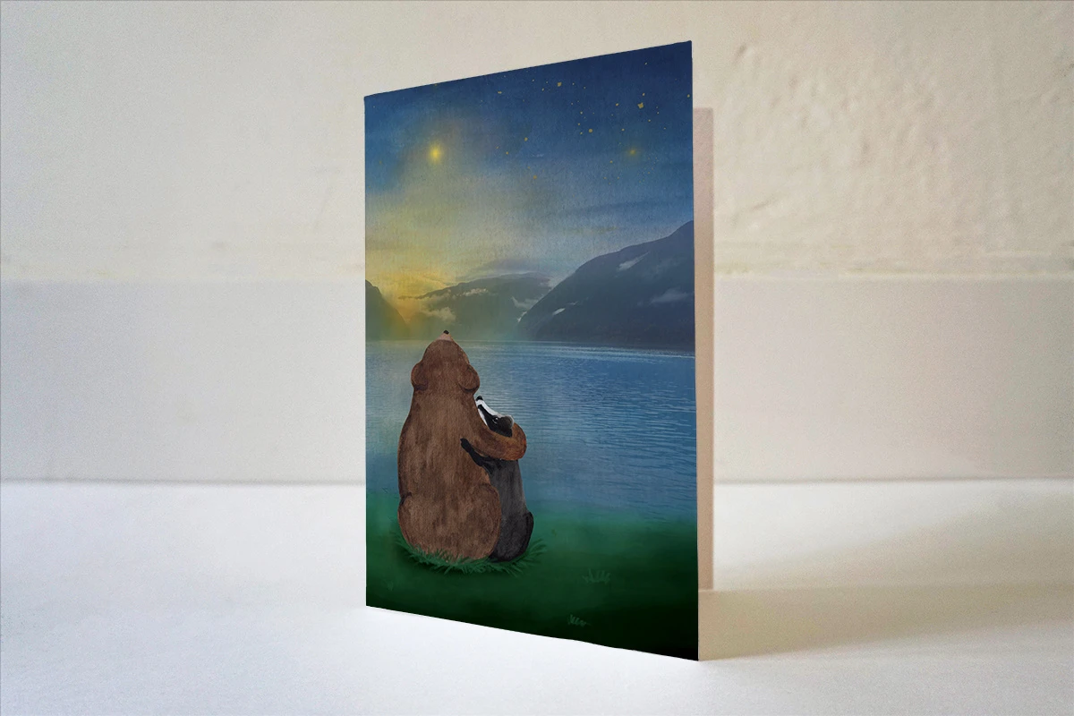 Lotte Drouen Wenskaart Troost Beer En Das 3 Lotte Drouen Wenskaart Troost Beer En Das