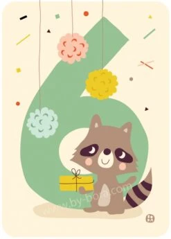 Bora Kaart Met Envelop 6 Raccoon
