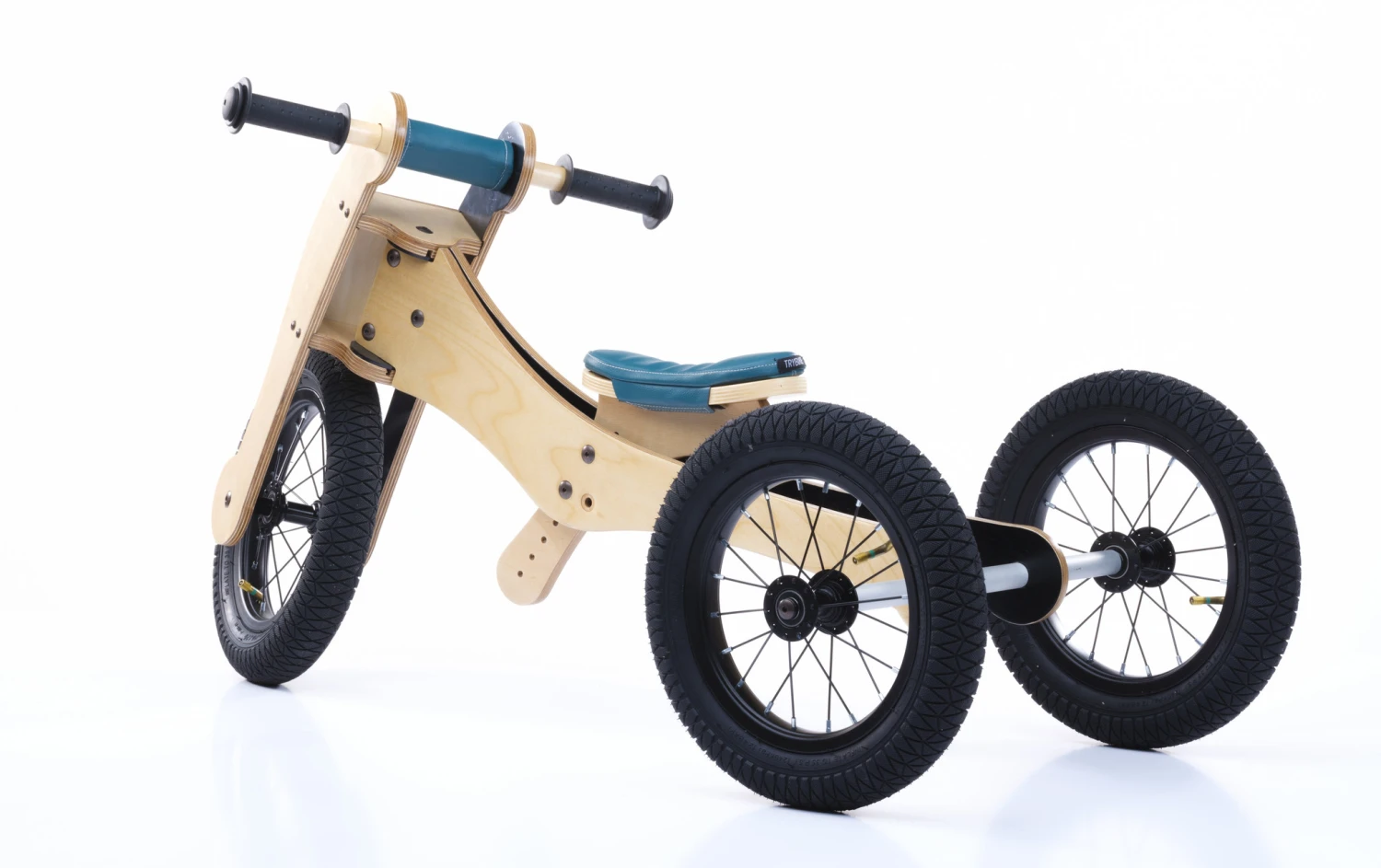 Trybike Loopfiets Hout 4-in-1 Blauw 5 Trybike Loopfiets Hout 4-in-1 Blauw - Afbeelding 3